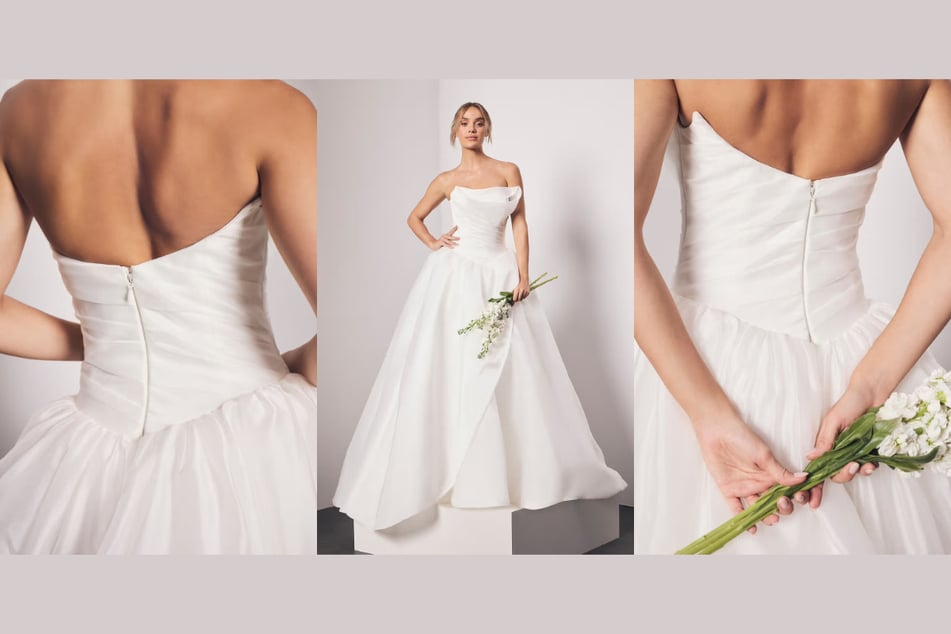 Vera Wang Organza Ball Gown with Sculptural Bodice
