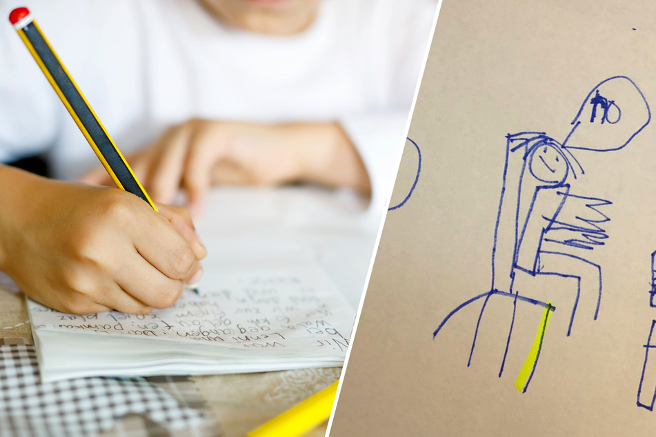 Mother bursts into tears when she sees her son's heartbreaking drawing