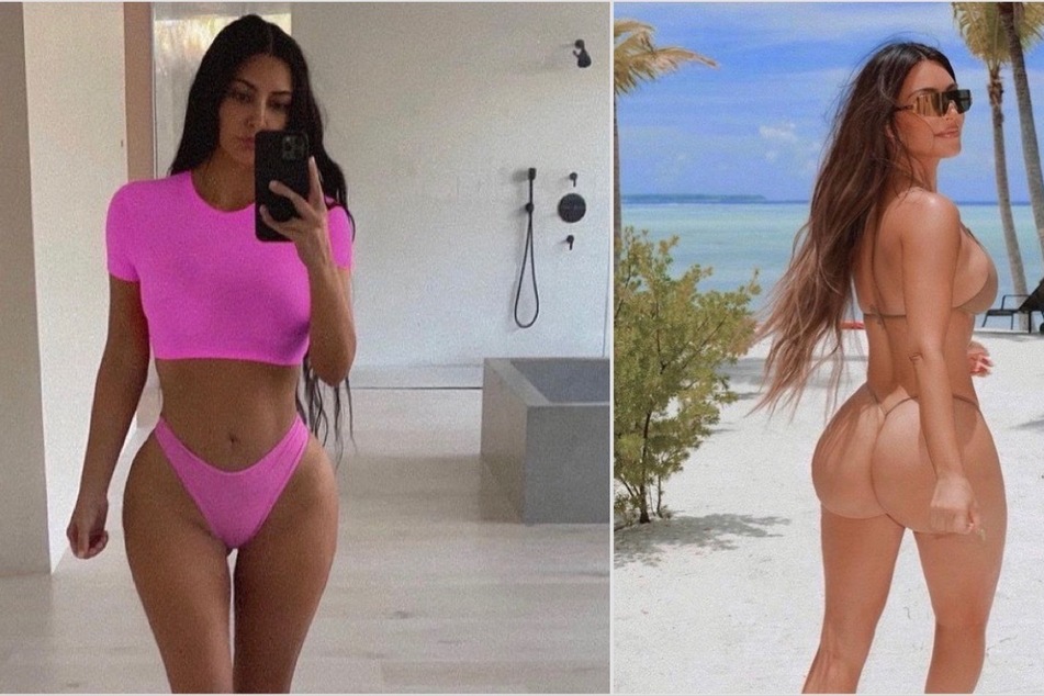 Kim Kardashian stuns in cheeky, bubblegum bikini for SKIMs shoot!