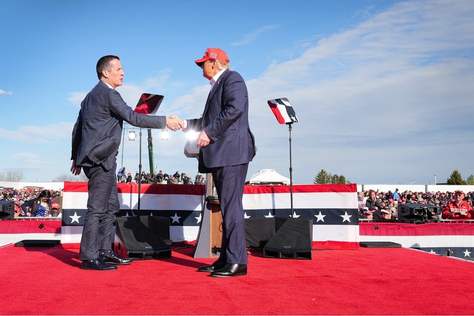 Bernie Moreno (l.), a candidate for Ohio Senator, recently criticized Republicans who don't like Donald Trump and insisted that he is "a good man."