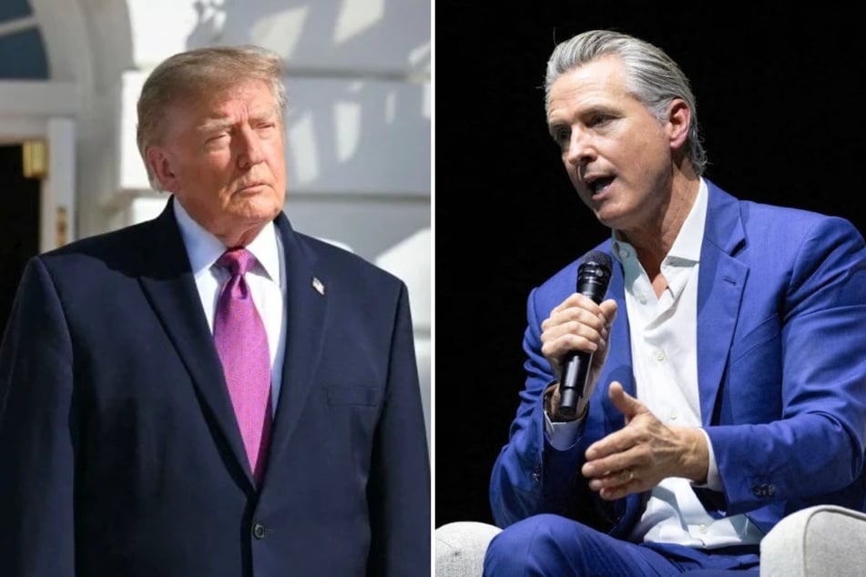 Governor Gavin Newsom (r.) announced that he has signed legislation barring California officials from issuing meme coins like President Donald Trump.