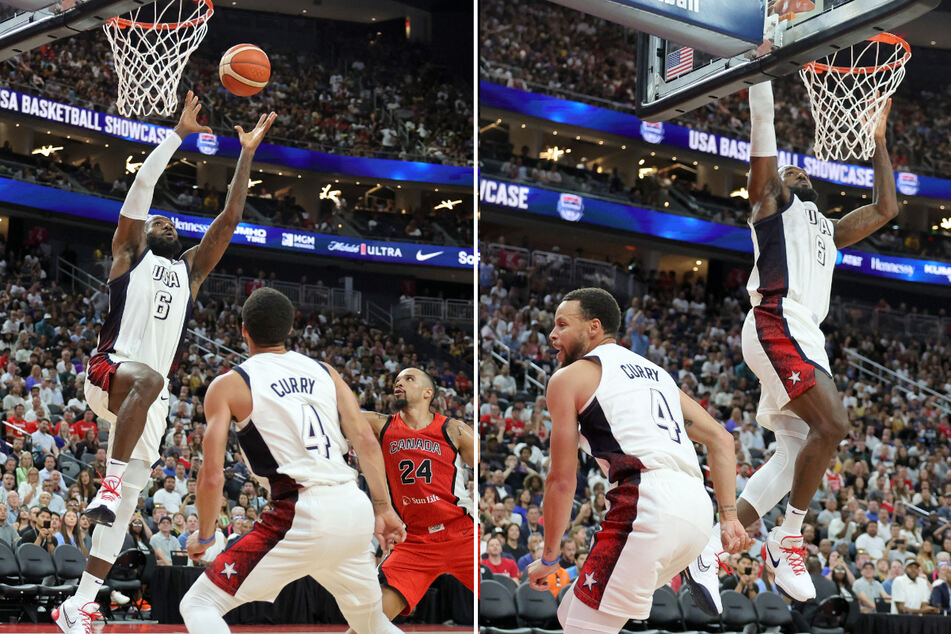 LeBron James and Steph Curry join forces to torch Canada as Team USA gears up for Olympics