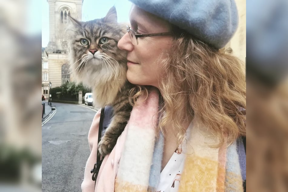 Jamie Fishwick-Ford likes to take the six-year-old cat to the pub.