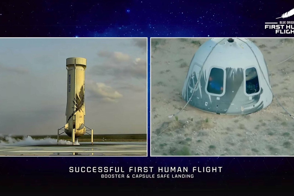Bezos jets off in Blue Origin, alongside oldest and youngest people ever to go to space