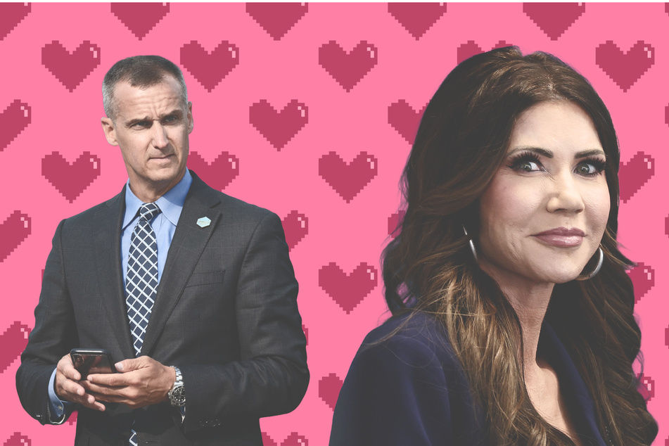 DHS Secretary Kristi Noem (r.) and her advisor and rumored secret lover Corey Lewandowsky reportedly fired a pilot after she left her blanket on a plane.
