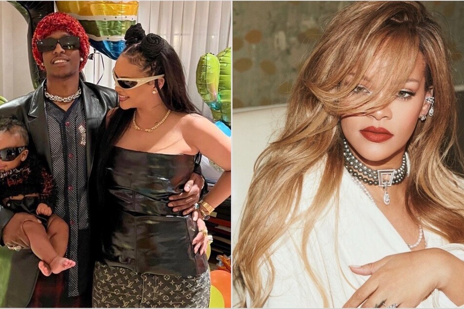 Rihanna fashionably steps out with A$AP Rocky and son RZA in NYC