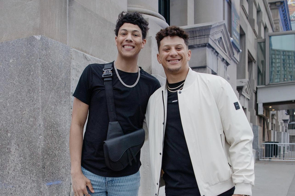 In March, Jackson Mahomes’ (l) lawyer provided a statement denying all claims against Jackson.