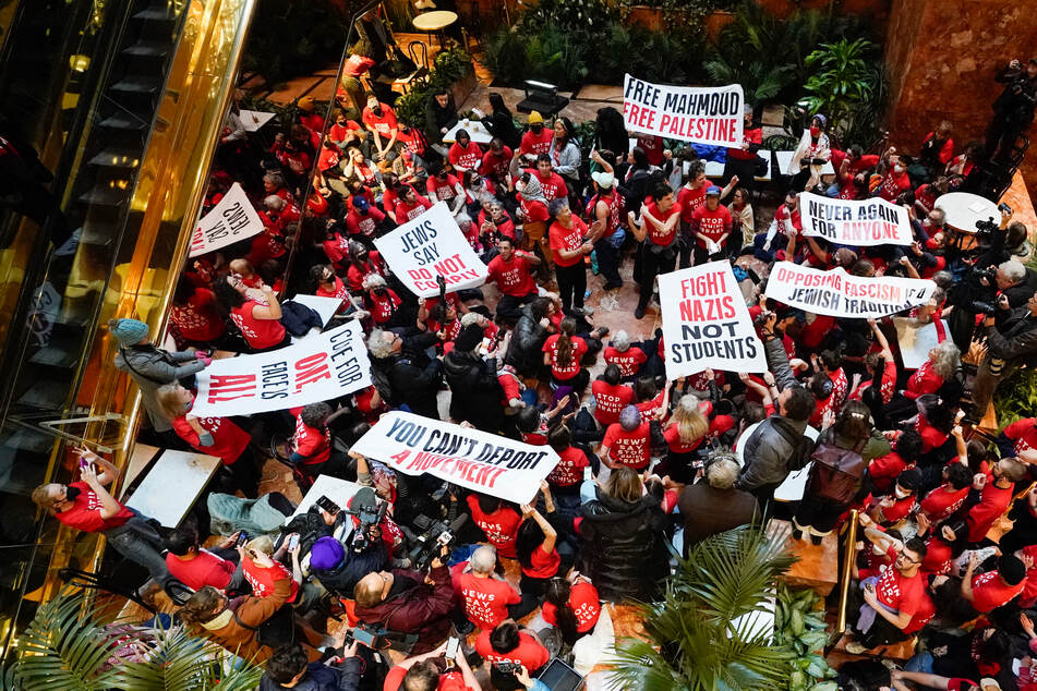 Protesters storm Trump Tower demanding release of Columbia student Mahmoud Khalil