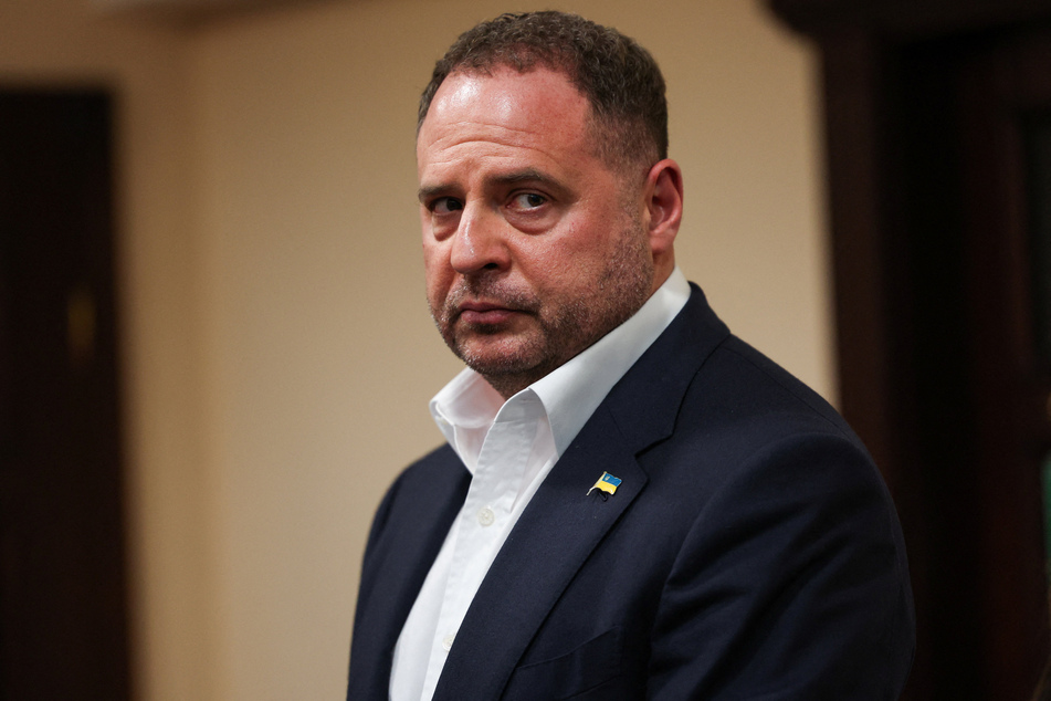 Former Head of the Presidential Office Andriy Yermak, who according to the National Anti-Corruption Bureau of Ukraine is a suspect in a corruption probe, appears in court for a hearing in Kyiv on May 12, 2026.