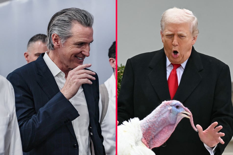 Newsom roasts Trump in "censored" Thanksgiving turkey meme