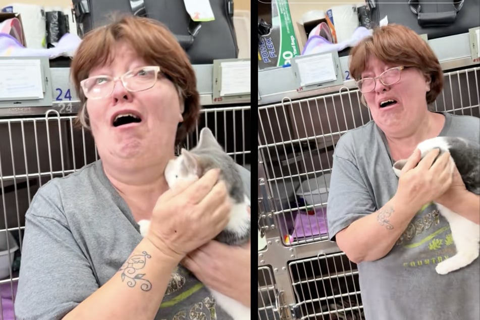 Teresa Patterson was surprised by her sister at the shelter.