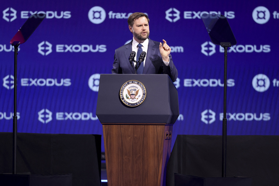 Vice President JD Vance speaks during the Bitcoin Conference at the Venetian Convention Center in Las Vegas, Nevada, on Wednesday.