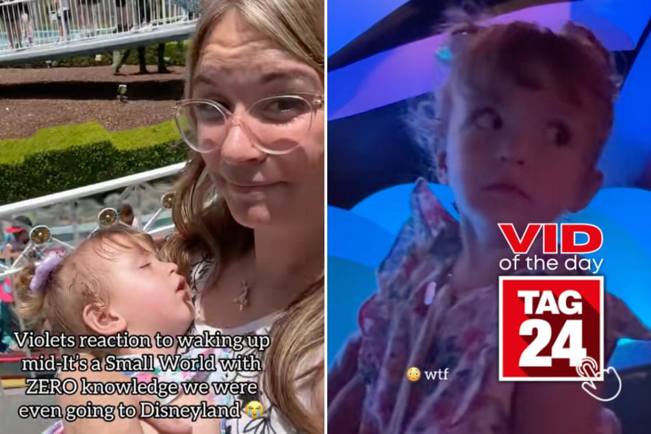Viral Video of the Day for July 13, 2025: Little girl wakes up mid-Disneyland ride – and her face says it all!