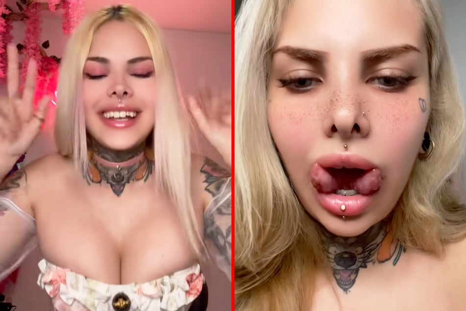 Wannabe wolf girl chops tongue in half and covers herself in radical tattoos