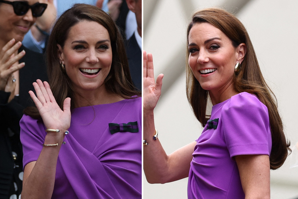 Kate Middleton was met with a standing ovation at the Wimbledon Men's final in London on Sunday as she continues her cancer recovery.