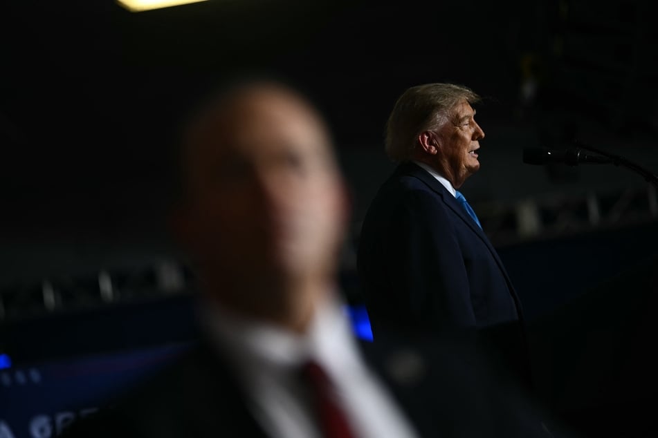 President Donald Trump speaks during a campaign rally in Grand Island, Nebraska, on October 5. The Russians are desperately trying to downplay a suspected plague outbreak after Trump offered US help.