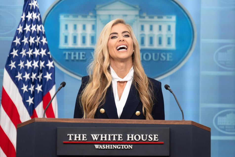 Former White House Press Secretary Katie Zacharia holds her first press briefing in Washington DC. In a recent interview, Zacharia blamed the media and Washington DC for her being removed from her role.