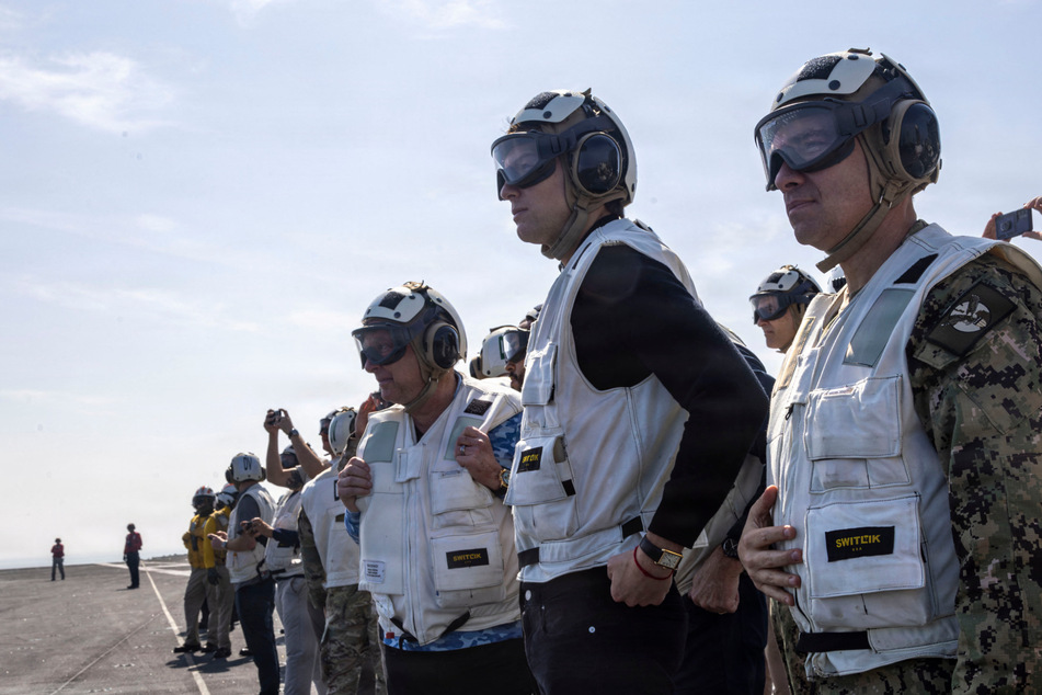 Trump's top Iran negotiators visit US aircraft carrier in Middle East