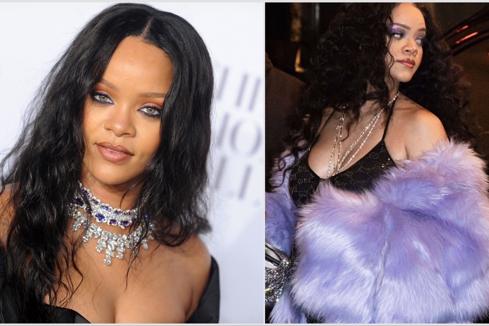 Rihanna flaunts baby bump during night out with son RZA