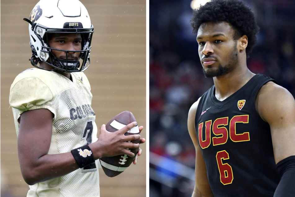 Shedeur Sanders (l.) has emerged as the new leader in the realm of NIL as he surprasses Bronny James, who was once the highest-paid college athlete.
