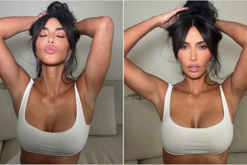 Aliens do walk among us! Or they at least hang out with Kim Kardashian, per her latest SKIMs shoot.