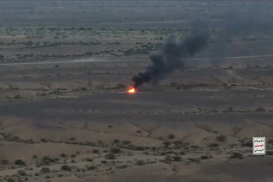 Footage released shows what they say is fire burning in the distance following a drone strike against Saudi-backed Yemeni government forces. Saudi Arabia claims to have intercepted four drones on Saturday, October 17, 2026, with the Saudi government accusing Iran of encouraging the Houthis' recent escalation.