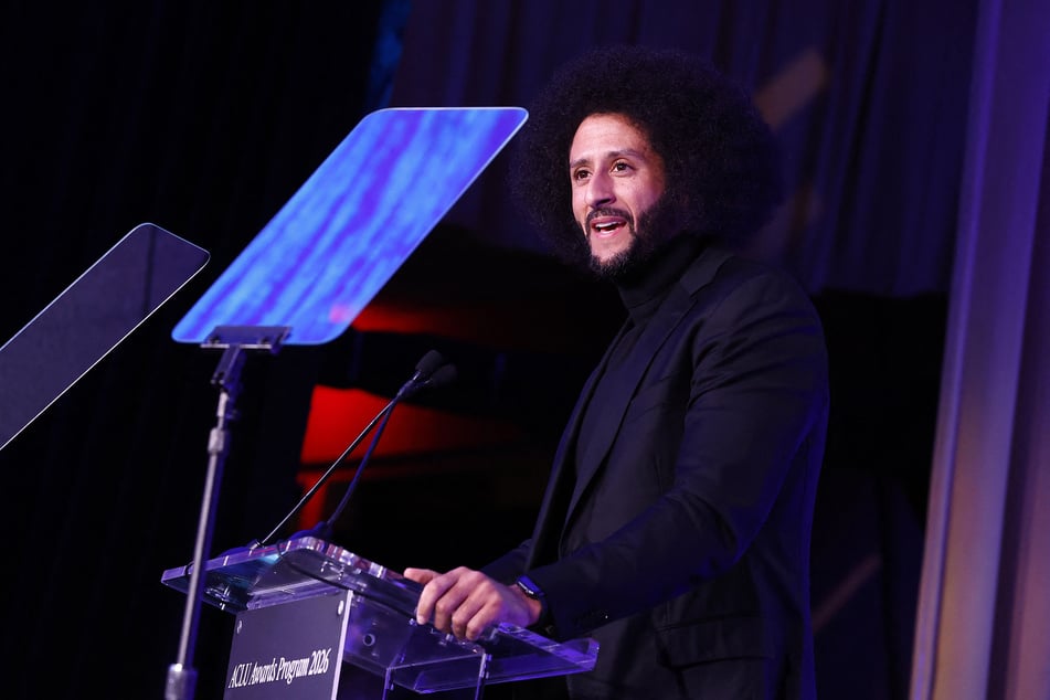 Colin Kaepernick speaks after receiving the ACLU Ralph Ellison Award for Defenders of Civil Rights and Civil Liberties in the Arts, Business, Science and Sports in Washington DC on July 24, 2026.