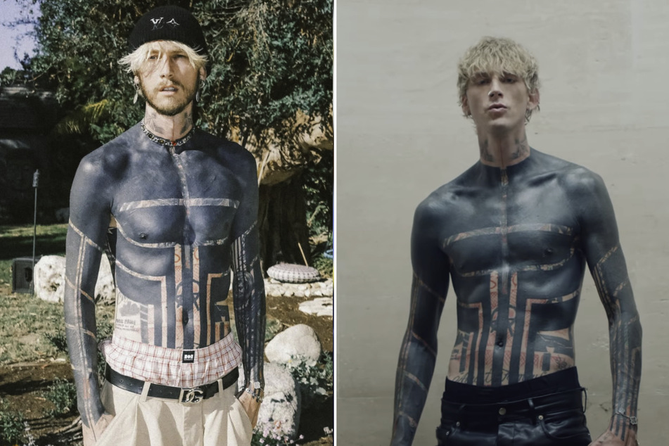 Machine Gun Kelly describes his insane full-body blackout tattoo as the "worst torture"