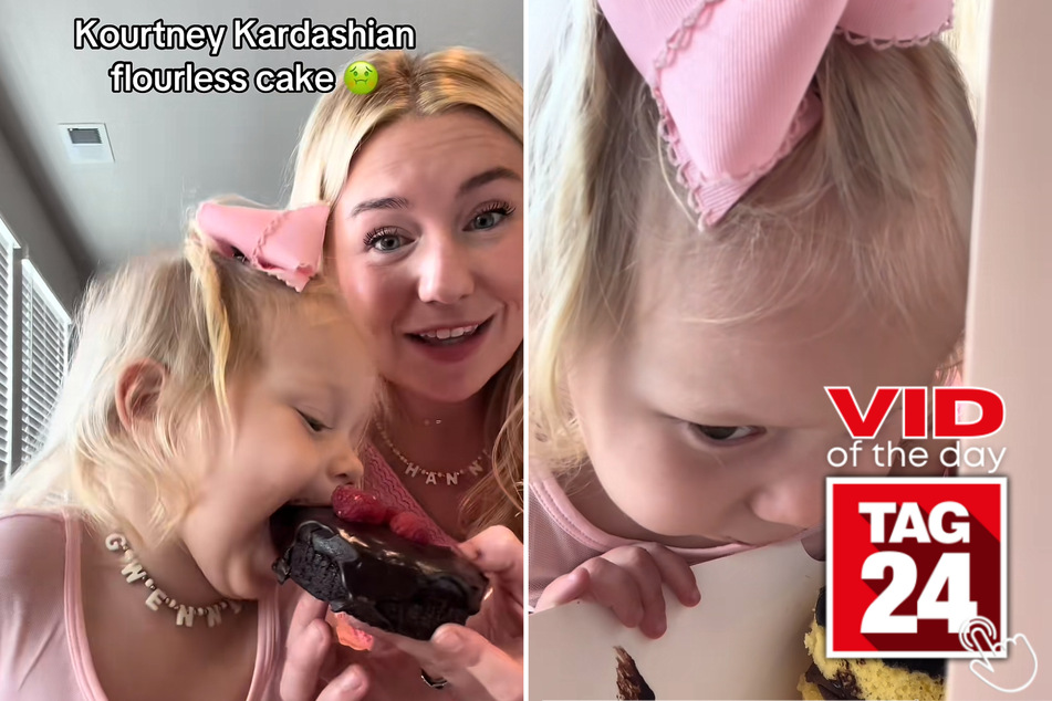 In Today's Viral Video of the Day, a little girl couldn't hide her disapproval of Kourtney Kardashian's new Crumbl treat.
