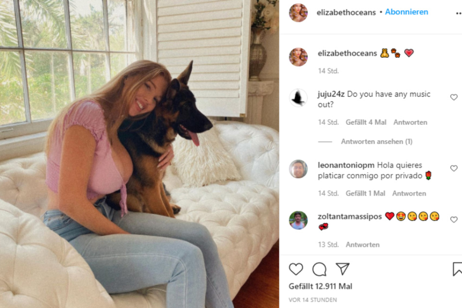 Followers paid more attention to the puppy than the hot sexpot.