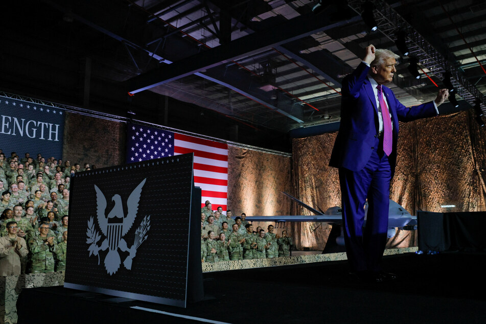 President Donald Trump mocked his predecessor and mused about seeking a third term in a speech at the Al Udeid base in Qatar.