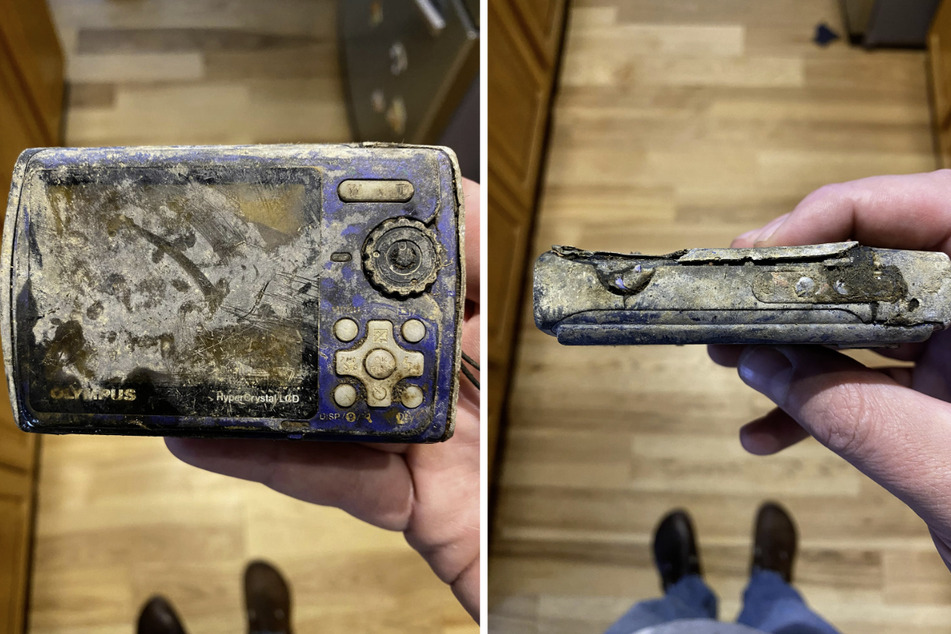Spencer Greiner was fishing when he discovered an old, sand-covered camera in Colorado's Animas River.