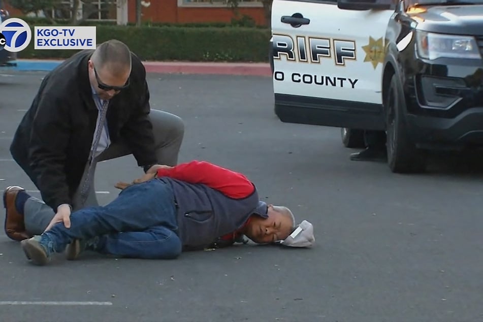 The suspected shooter, Zhao Chunli, was arrested after he was spotted sitting in his car at the San Mateo County Sheriff's Office substation.