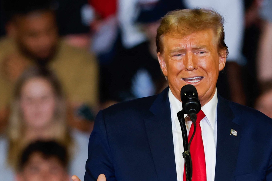 Donald Trump speaking at a rally in Conway, South Carolina, on Saturday, where he made comments about NATO.