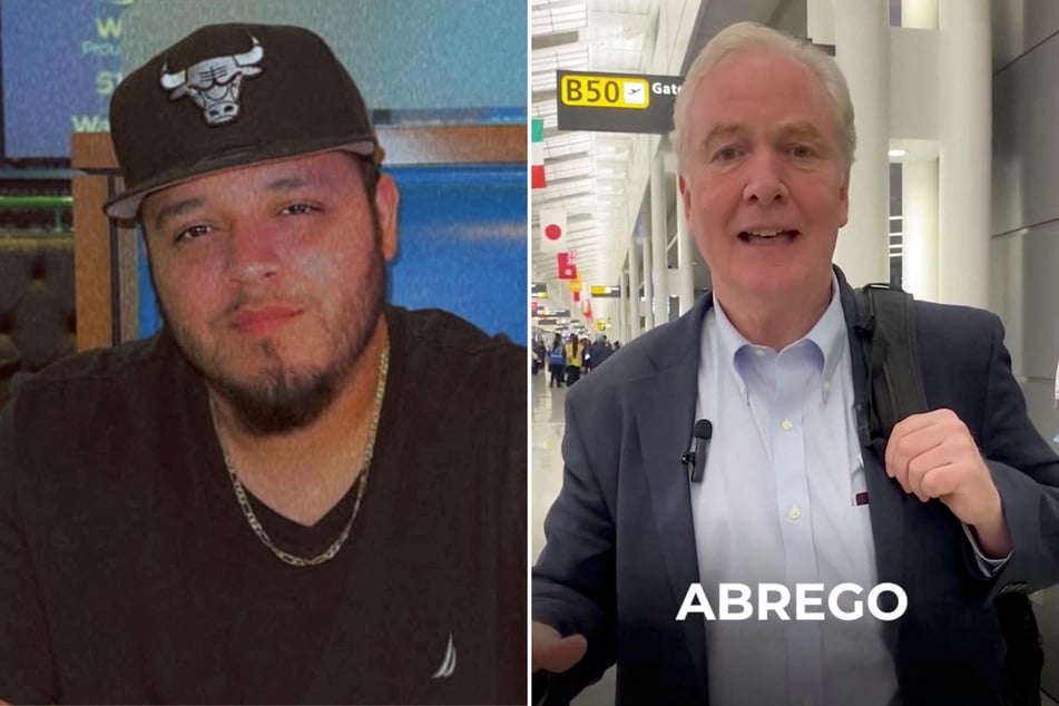 Senator Chris Van Hollen (r.) flew to El Salvador on Wednesday to press for the release of Kilmar Abrego Garcia.