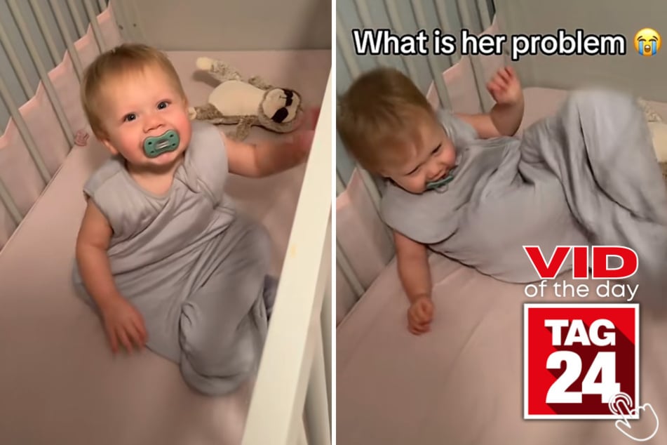 This baby girl has TikTok cracking up after turning her crib into her own personal bumper car arena!
