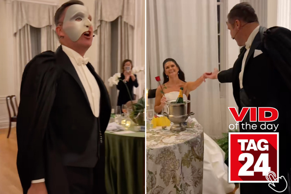 The Phantom of the Opera made an epic surprise appearance at this newlywed's reception!