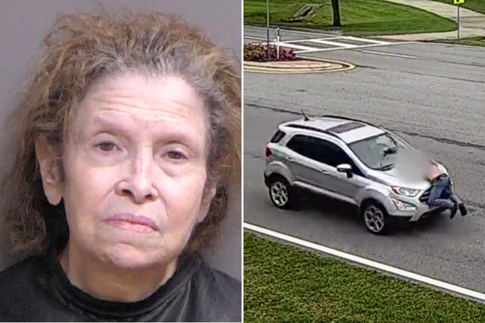 Florida woman filmed leaving hit-and-run with other driver on hood of her car