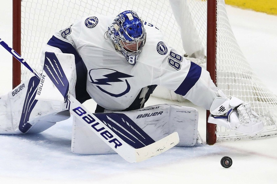 Lightning goaltender Andrei Vasilevskiy only allowed one goal in Tampa's game three win on Thursday night.