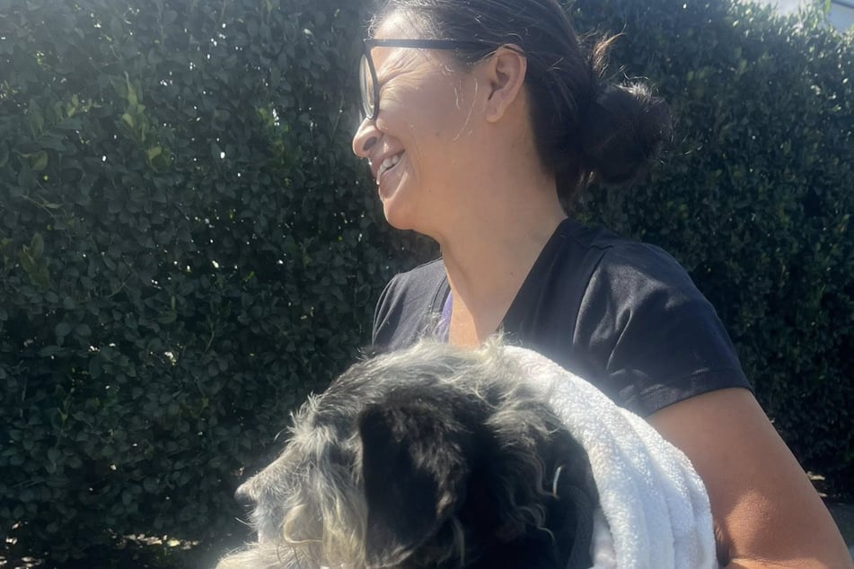 The rescued pet headed straight to the vet.