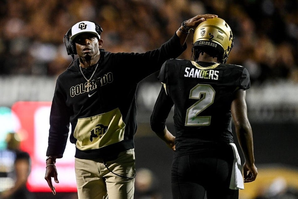 Sitting with a 3-2 record this year, the Buffaloes have already outperformed last season's record with their new head coach and quarterback Deion Sanders (l.) and son Shedeur Sanders.