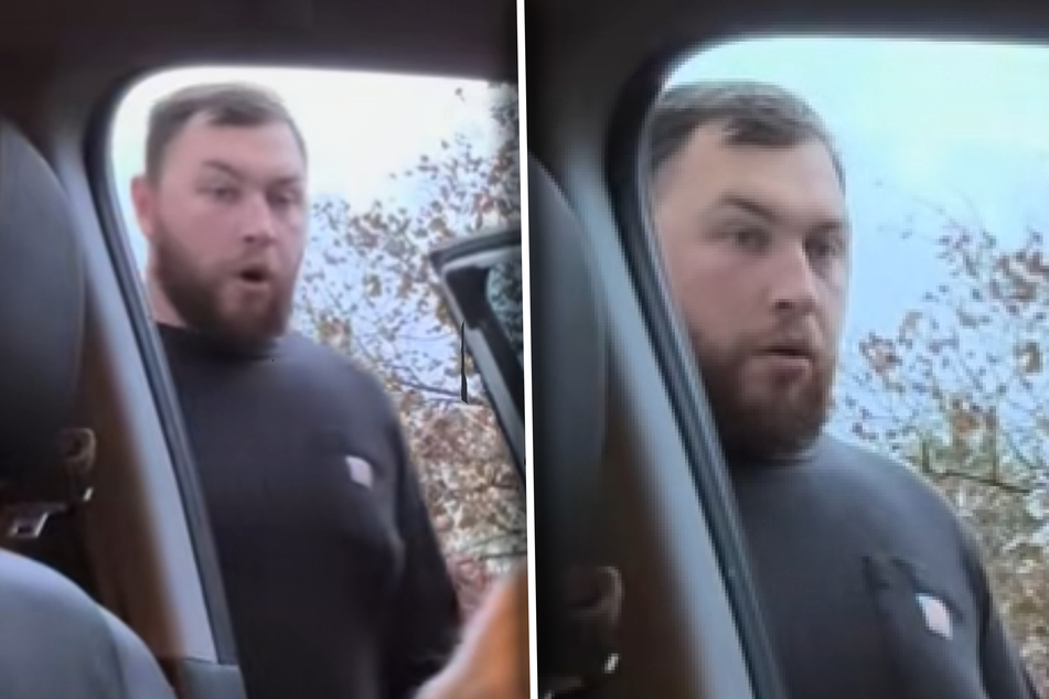 Ryan Hunt's jaw drops when he looks into his wife Jayme's car, first looking petrified and then bursting into a warm smile. The reason has everything to do with a surprise puppy dog!