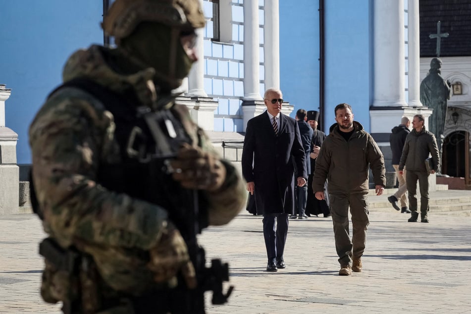 US President Joe Biden and Ukrainian President Volodymyr Zelensky met in Kyiv on Monday.