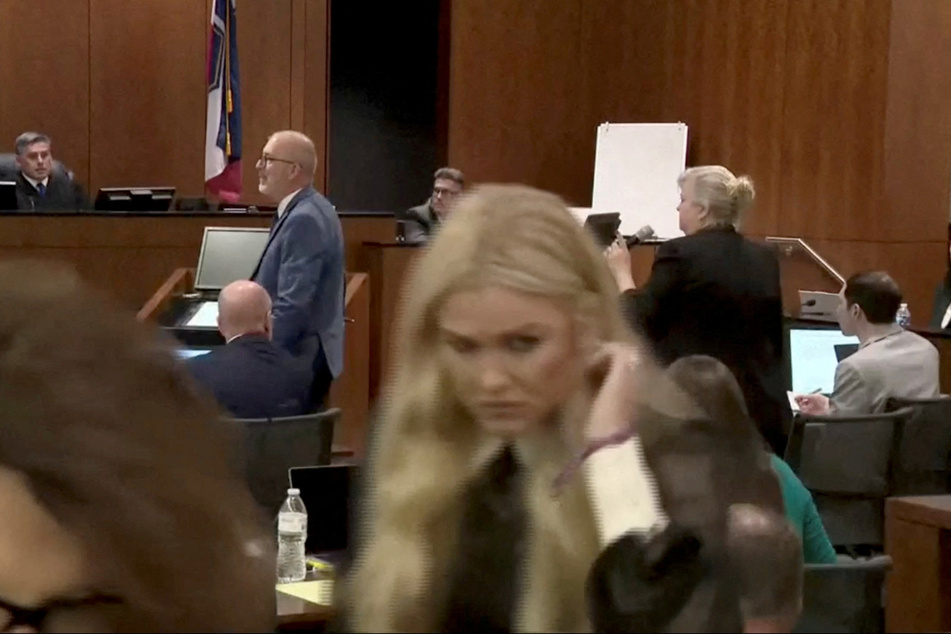 Erika Kirk leaves during a preliminary court hearing for Tyler Robinson in Provo, Utah, on July 6, 2026.