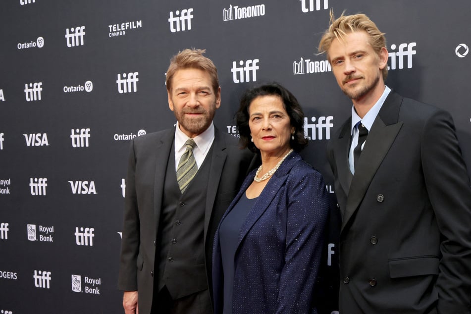 (From l. to r.) Kenneth Branagh, Hiam Abbass, and Boyd Holbrook attend the premiere of Atonement at the 2026 Toronto International Film Festival at on September 15. 