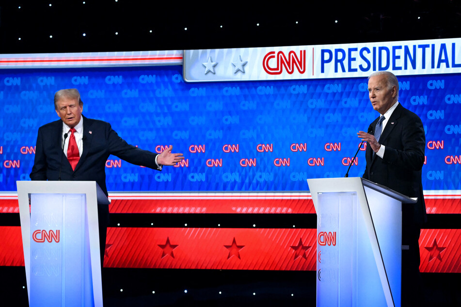 Donald Trump (l.) on Monday gave his first detailed response to President Joe Biden's disastrous debate night.
