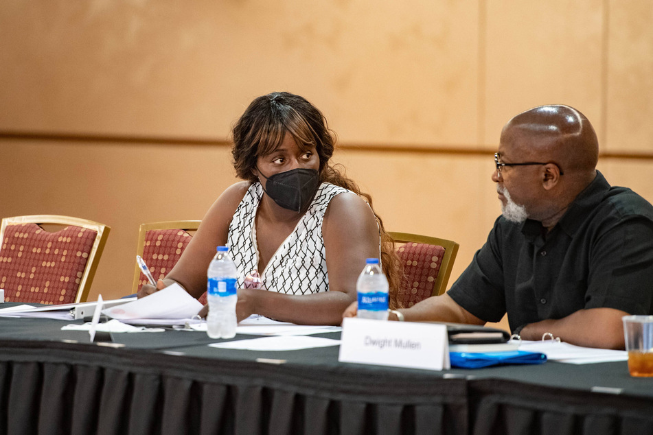 Dwight Mullen (r.) and Dewana Little serve as chair and vice chair of Asheville's Community Reparations Commission.