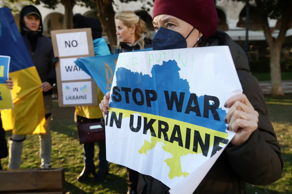 Protesters at an anti-war demonstration.