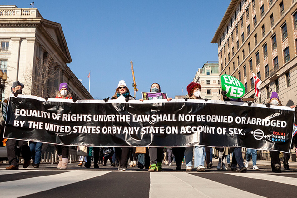 ERA advocates marched to the Department of Justice in Washington DC on Thursday.