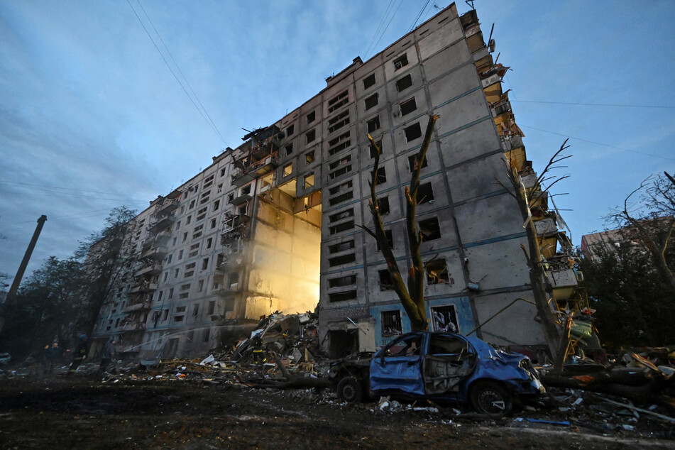 A missile hit and severely damaged a residential building in Zaporizhzhia.
